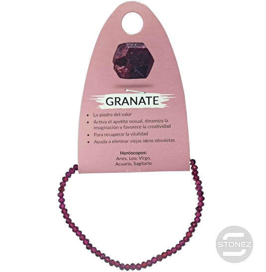 600601903 Pulsera Facetada Granate 3 mm