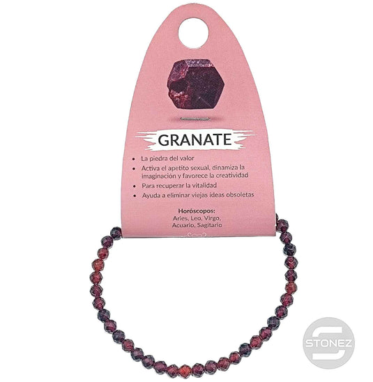 600601906 Pulsera Facetada Granate 4 mm