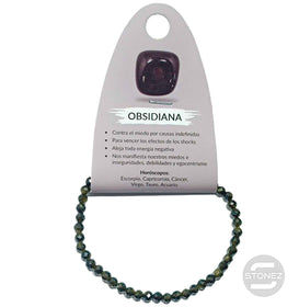 600601908 Pulsera Facetada Obsidiana Dorada 4 mm