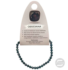 600601912 Pulsera Facetada Obsidiana 4 mm