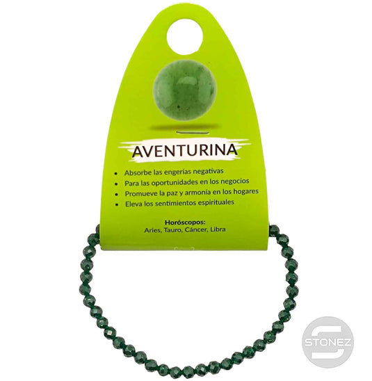 600601920 Pulsera Facetada Aventurina Verde 4 mm