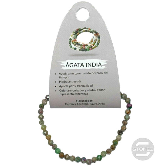 600601922 Pulsera Facetada Agata India 4 mm