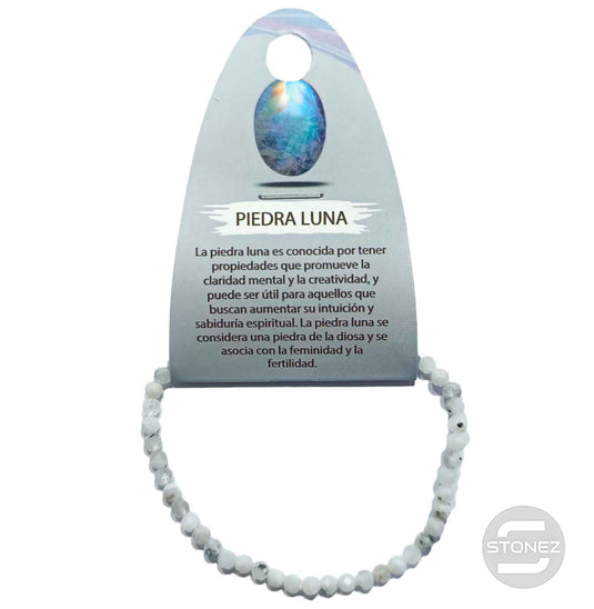 600601949 Pulsera Facetada Piedra Luna 3 mm