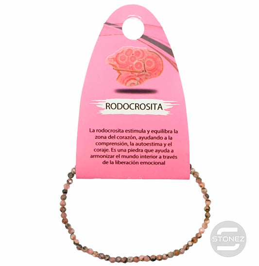600601960 Pulsera Facetada Rodocrosita 3 mm
