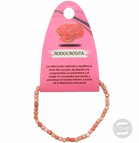 600601961 Pulsera Facetada Rodocrosita Cubo 3X3 mm