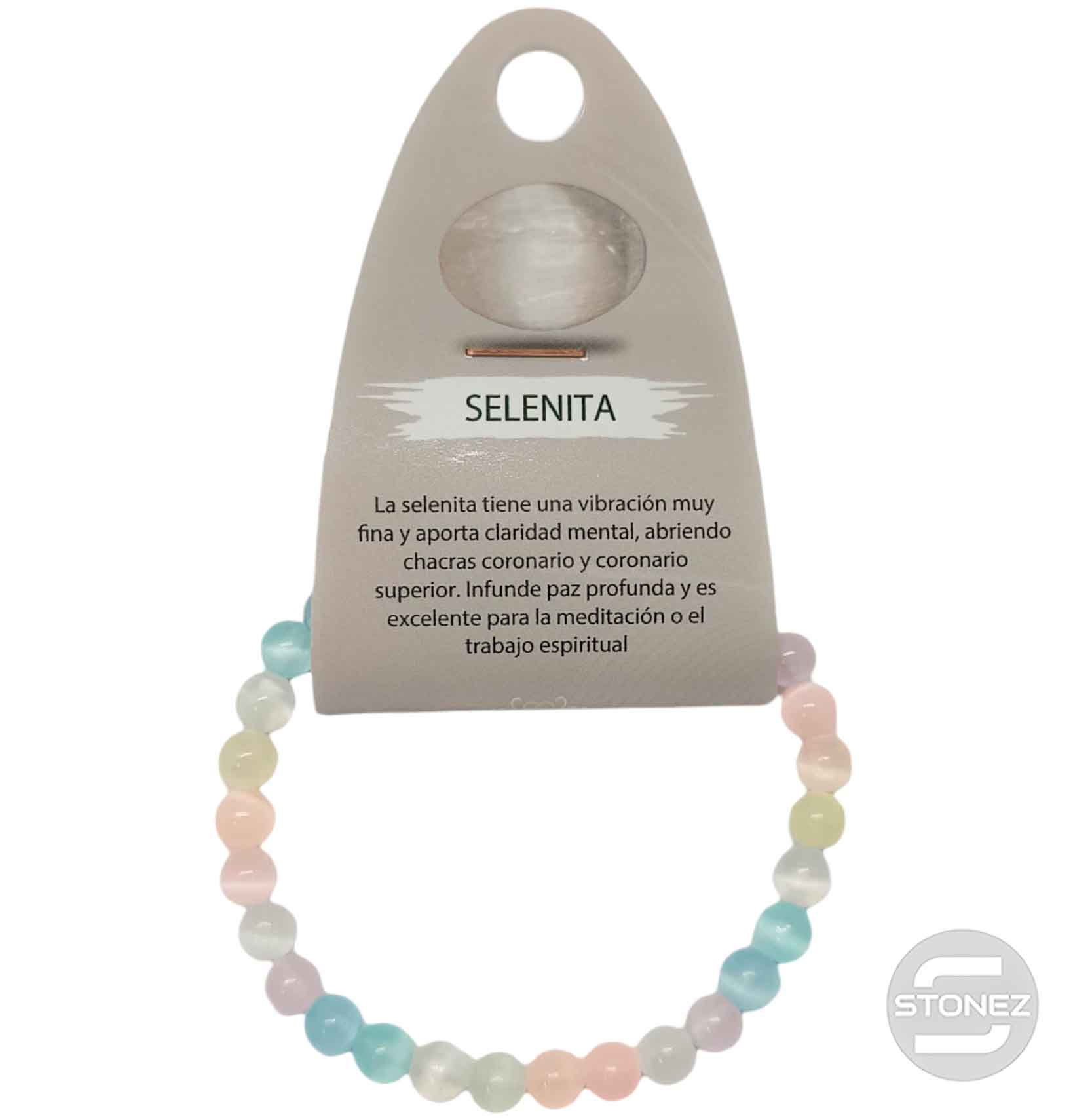 600601984-02 Pulsera Piedra Selenita Multi 6 mm - stonez