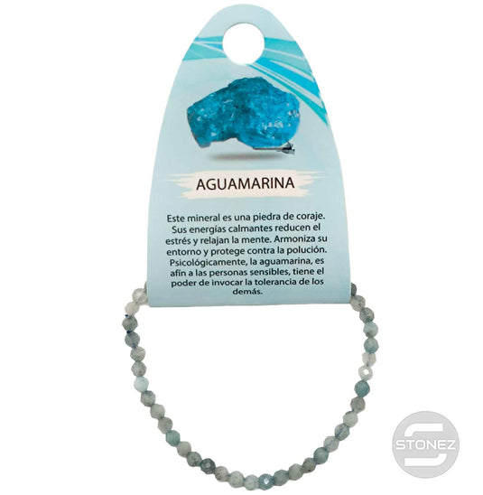 600602024 Pulsera Facetada Aguamarina 4 mm