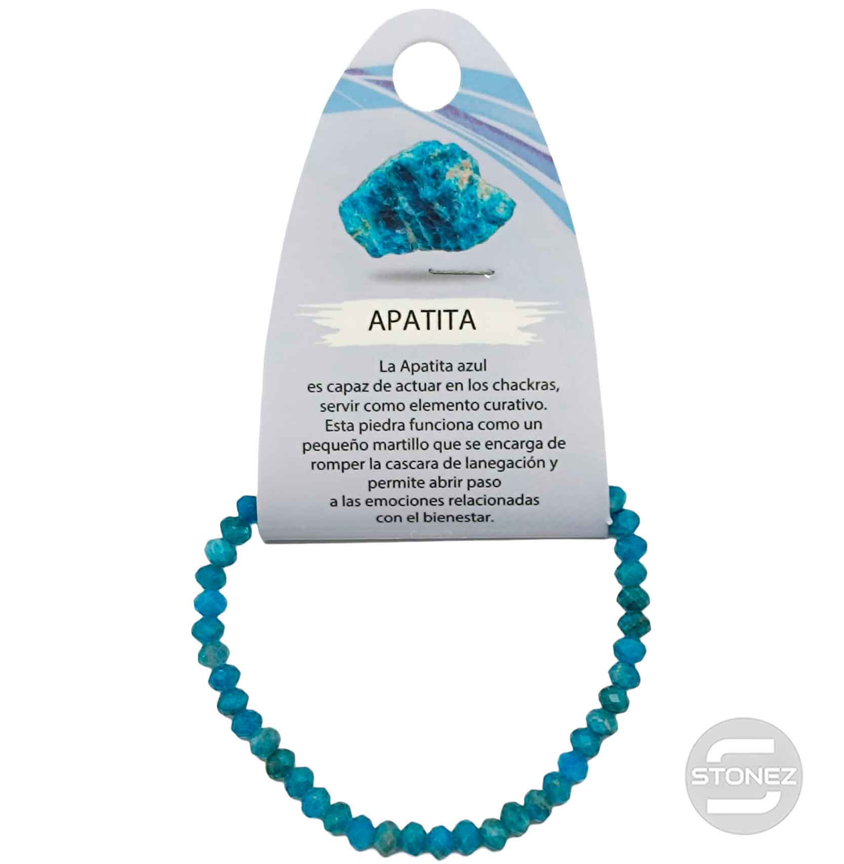 600602027 Pulsera Facetada Apatita 3x5 mm