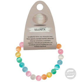 600602379-01 Pulsera Piedra  Selenita Color 8 mm