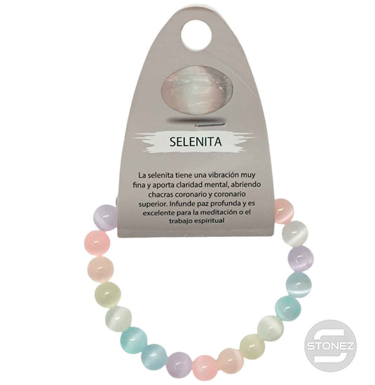 600602379-02 Pulsera Piedra  Selenita Color 8 mm