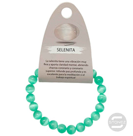 600602379-06 Pulsera Piedra Selenita Color 8 mm