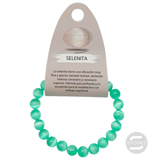 600602379-06 Pulsera Piedra Selenita Color 8 mm