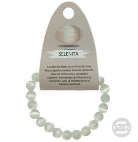 600602379-08 Pulsera Piedra Selenita Color 8 mm