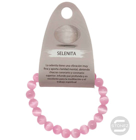 600602379-10 Pulsera Piedra Selenita Color 8 mm