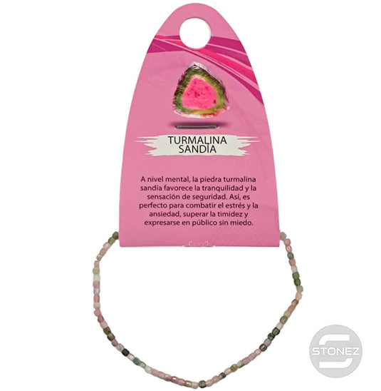 600602533 Pulsera Facetada Turmalina Sandia Cubo 2 mm