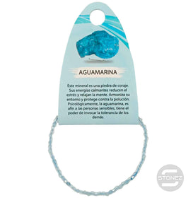 600602544 Pulsera Facetada Aguamarina Cubo 2X2 mm