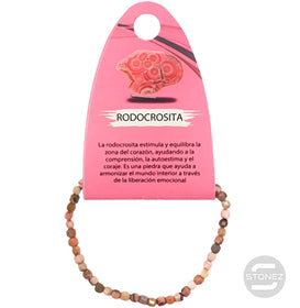 600602551 Pulsera Facetada Rodocrosita Cubo 3x3 mm