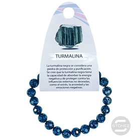 600602587 Pulsera Facetada Turmalina Negra 8 mm