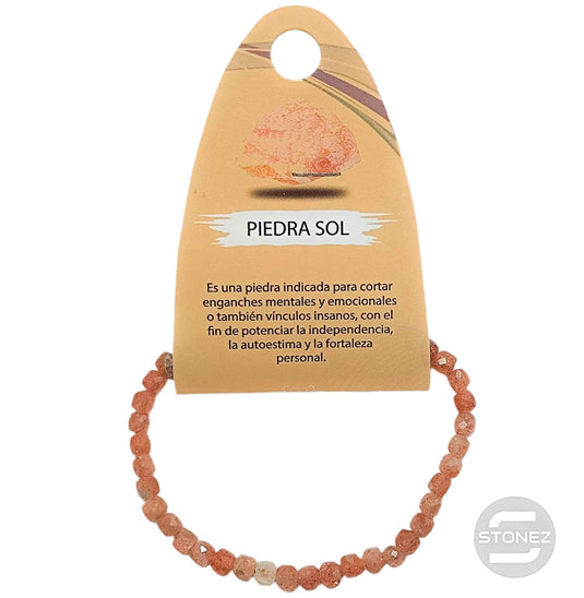 600602594 Pulsera Facetada Piedra Sol Cubo 4x4 mm