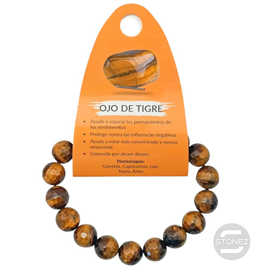 600602630 Pulsera Facetada Ojo De Tigre 10 mm