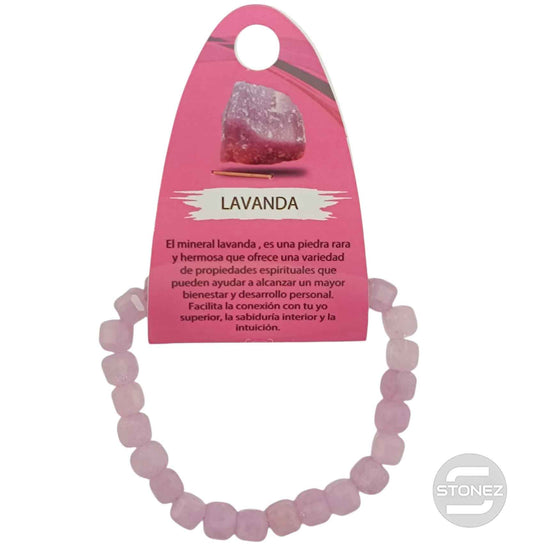 600603217 Pulsera Facetada Lavanda 7x7 mm Cubo