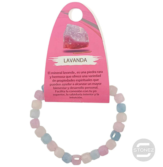 600603218 Pulsera Facetada Lavanda Multi 7x7 mm Cubo