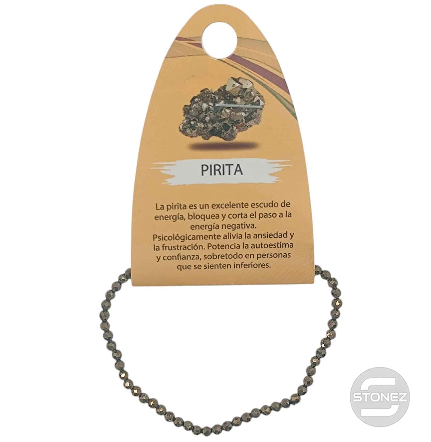 600603225 Pulsera Facetada Pirita 3 mm - stonez