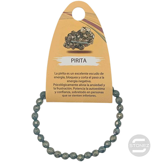 600603227 Pulsera Facetada Pirita 6 mm