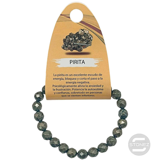 600603228 Pulsera Facetada Pirita 8 mm