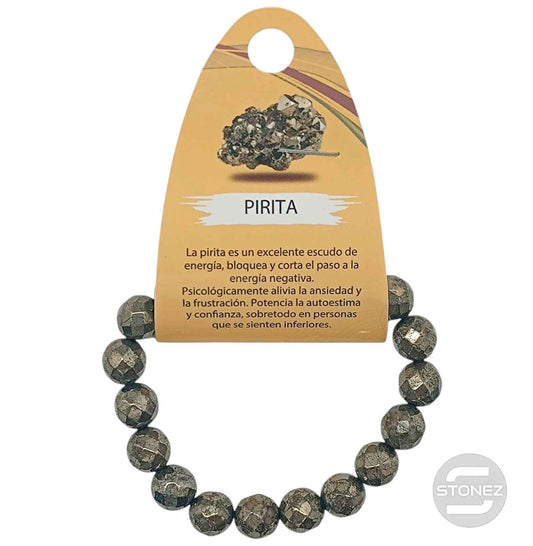 600603229 Pulsera Facetada Pirita 10 mm