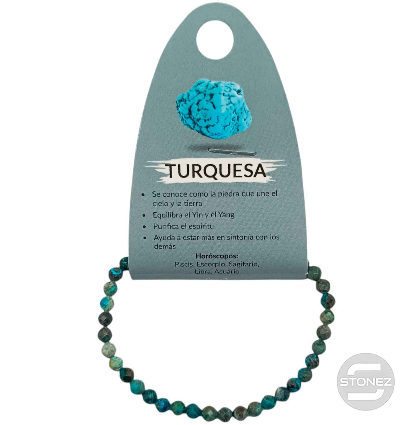 600603294 Pulsera Facetada Turquesa Africana 4 mm