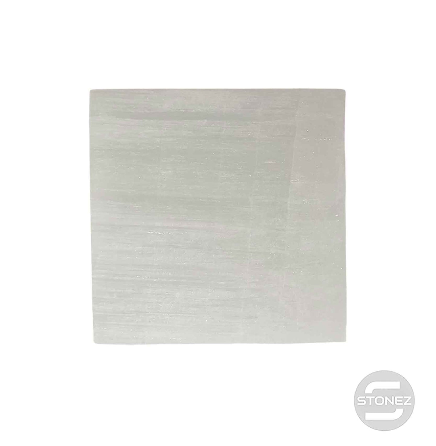 600702503 Plato Cuadrado Selenita Liso 10 Cms Aprox