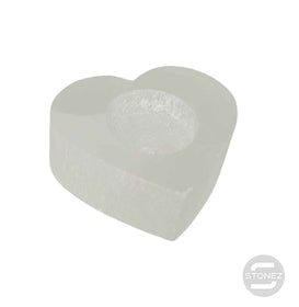 600702506 Porta Vela Selenita Forma Corazón 8 Cms Aprox