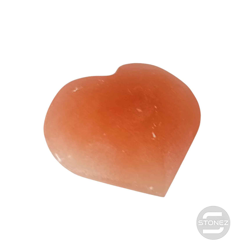 Cargue la imagen en el visor de la galería, 600702516 Selenita Naranja Forma Corazón 7.5 Cms Aprox
