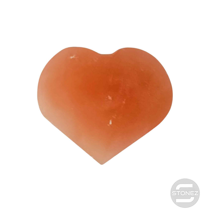 Cargue la imagen en el visor de la galería, 600702516 Selenita Naranja Forma Corazón 7.5 Cms Aprox
