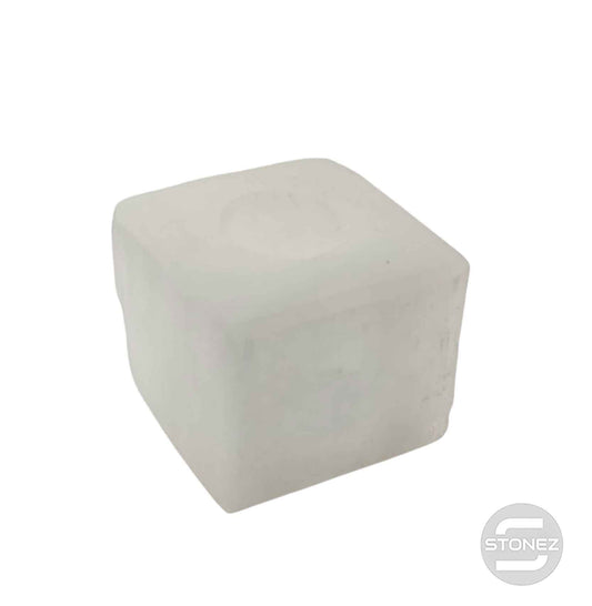 600702640 Porta Vela Cubo Selenita 8 Cms Aprox