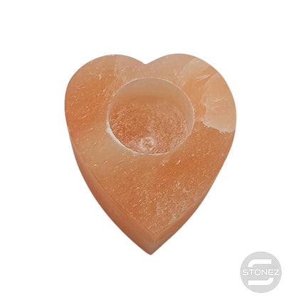 600702929 Porta Vela  Corazon Selenita Naranja 10 Cms Aprox - stonez