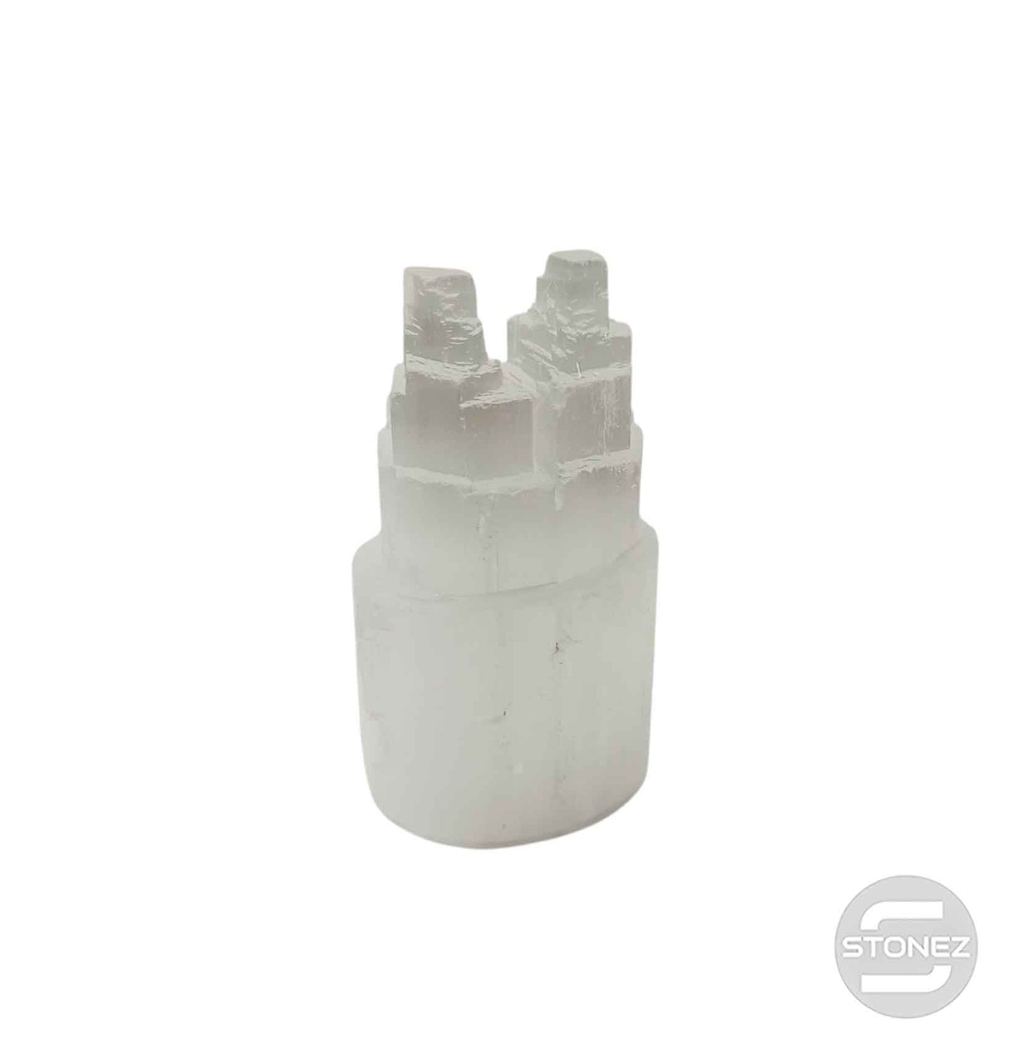 600702933 Torre Selenita Doble Punta 10 Cms Aprox