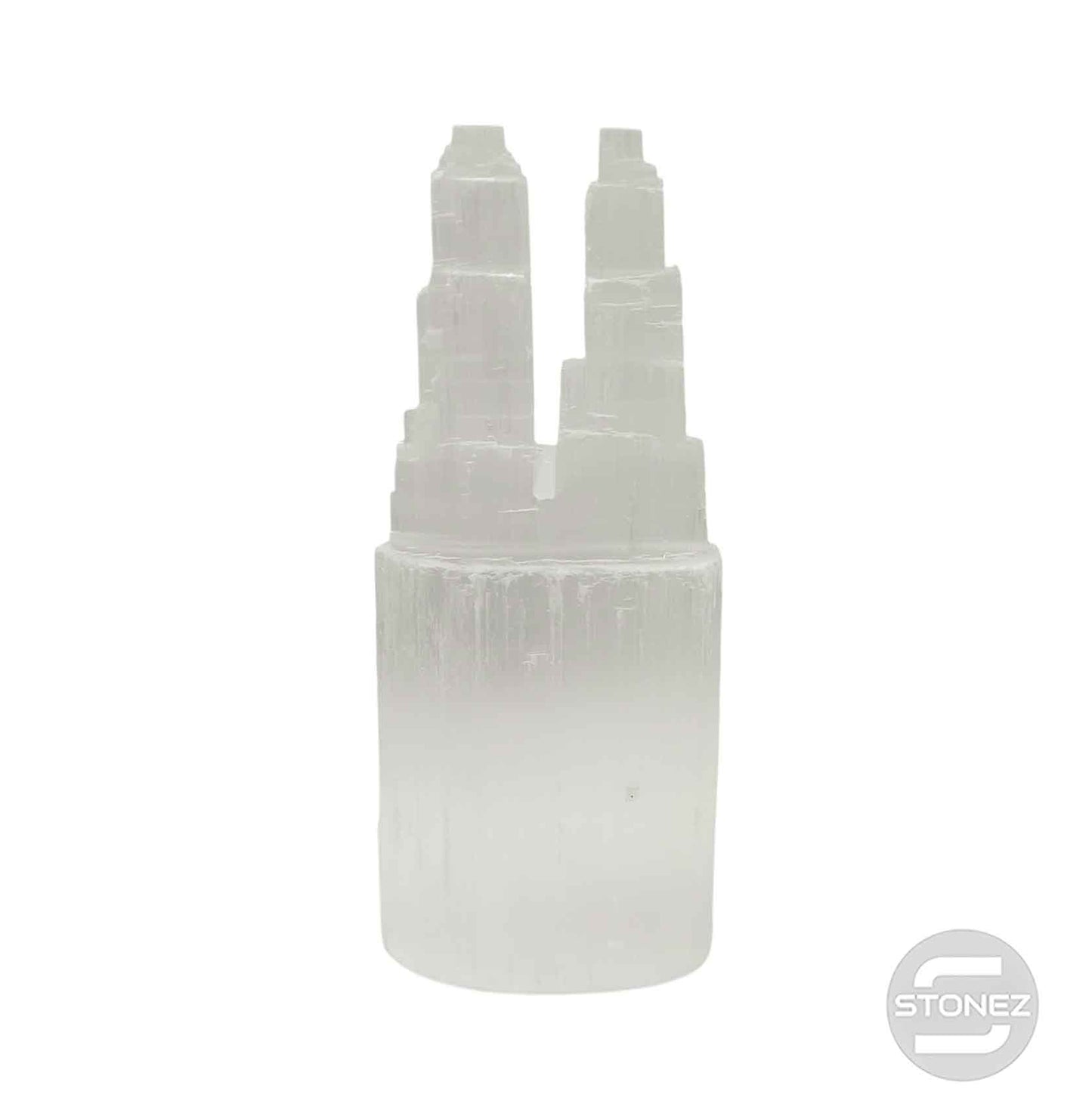 600702935 Torre Selenita Doble Punta 20 Cms Aprox