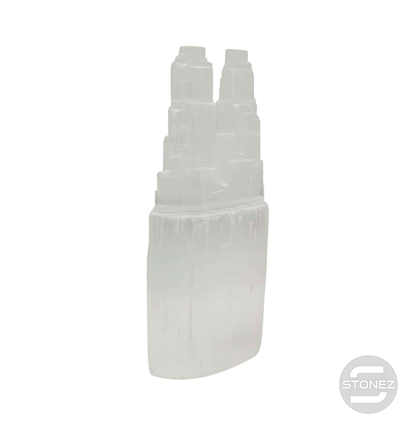 600702935 Torre Selenita Doble Punta 20 Cms Aprox