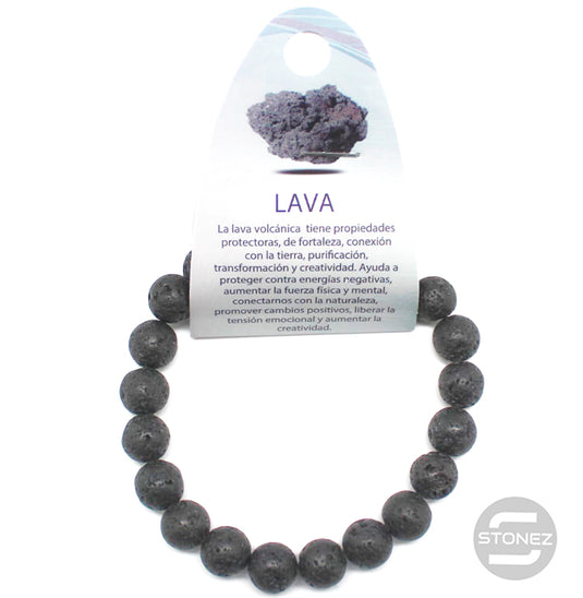 60088-21 Pulsera De Hombre 22 Cms Aprox Lava 10 mm