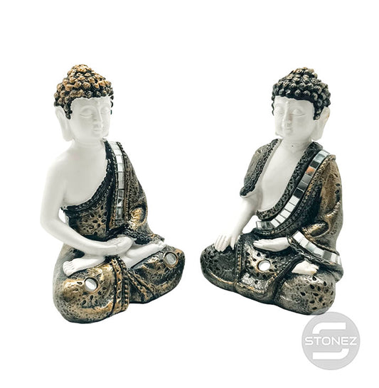 60189 Juego Figura En Resina 2 Uds Buda 10,5 X 6,5 Cms Aprox.