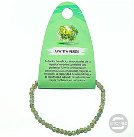 60272 Pulsera Facetada Apatito Verde 4 mm