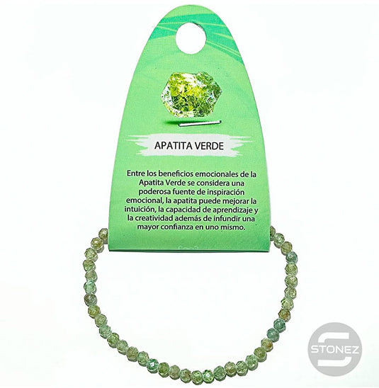 60272 Pulsera Facetada Apatito Verde 4 mm