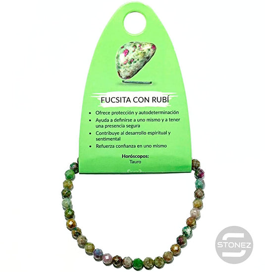 60273 Pulsera Facetada Rubi En Fucsita 4mm