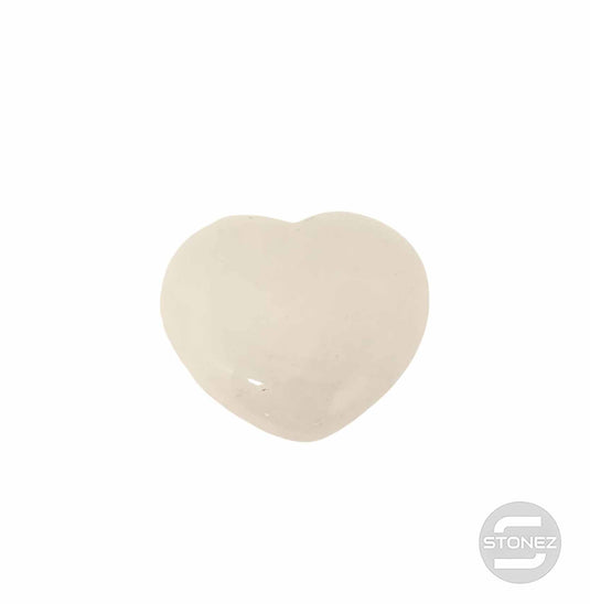 60390-01 Corazón Mineral Cuarzo Blanco 4 Cms Aprox.