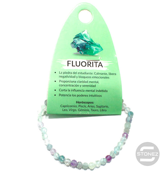 60511 Pulsera Facetada Fluorita 4mm