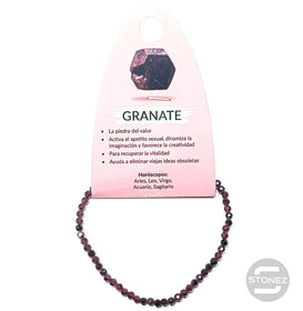 60515 Pulsera Facetada Granate 3 mm