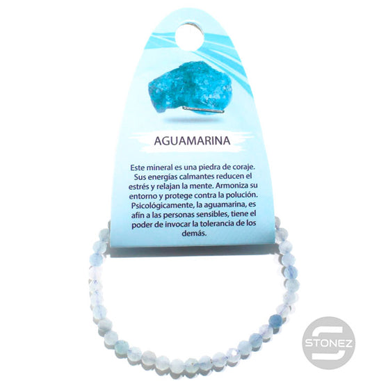 60531 Pulsera Facetada Aguamarina 4mm