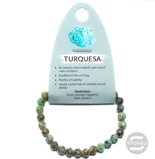 60549 Pulsera Facetada Turquesa Africana 6 mm